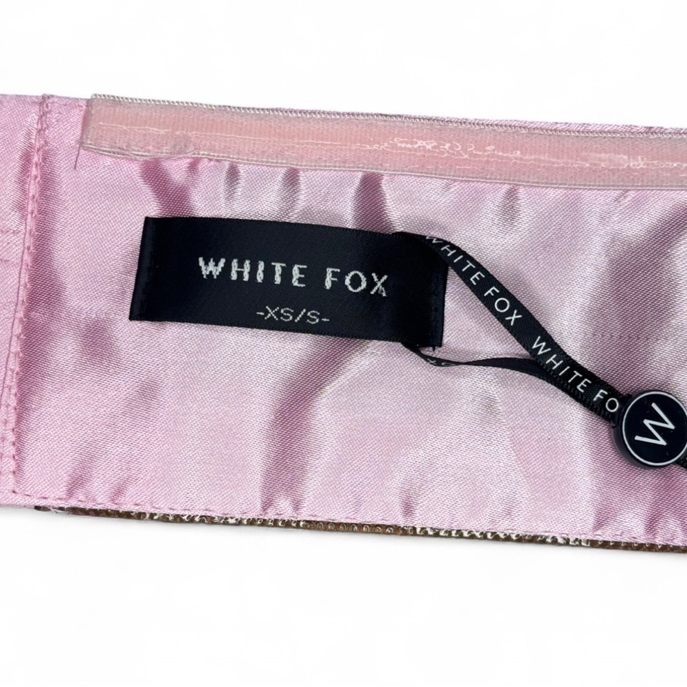 White Fox Pink Sparkle Strapless Top XS/S NWT - Picture 7 of 8
